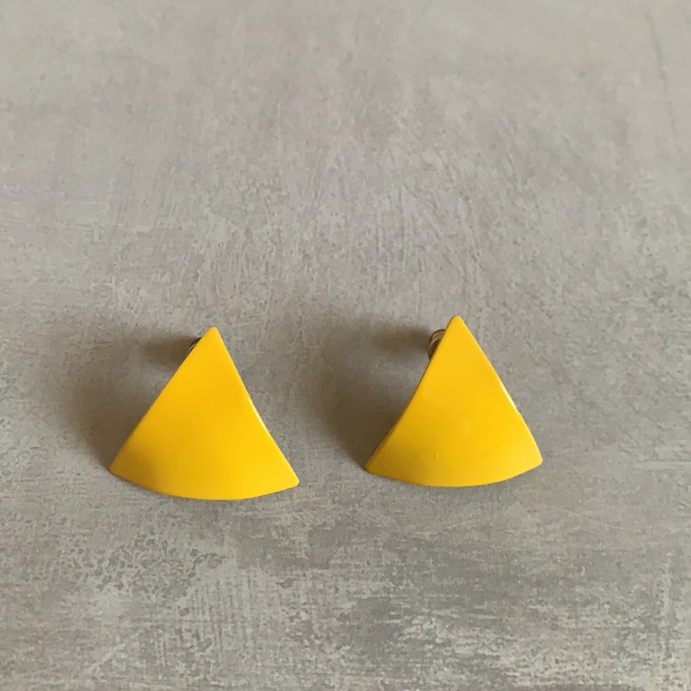 Yellow triangle earrings